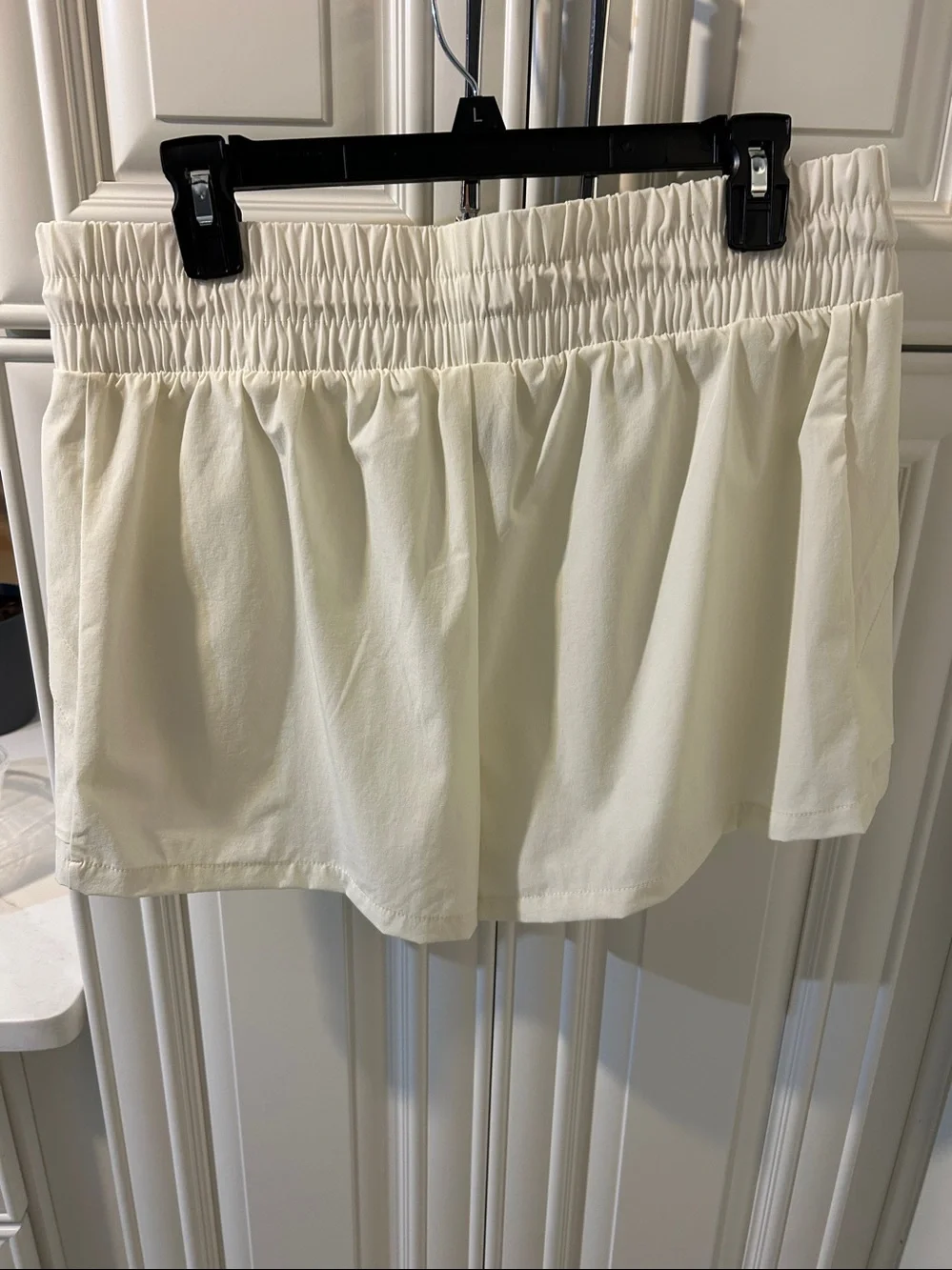 Avalanche Cream Elastic-Waist Athletic Shorts